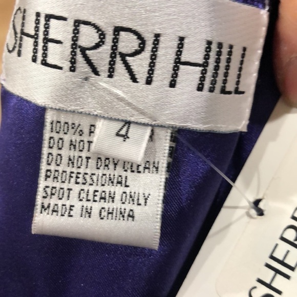 NWT Sherri Hill Dress Size 4 Royal Purple Cut Out Rhinestones Crystal Style 2944 - Picture 6 of 10